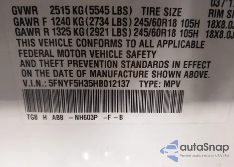 2017 Honda Pilot Ex from USA, damaged, VIN 5FNYF5H35HB012137